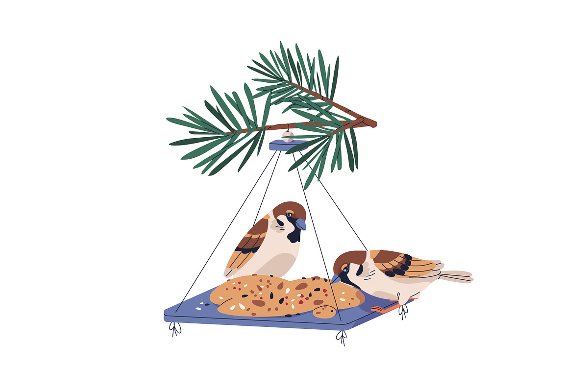 Bird feeders, houses for birds set, an Animal Illustration by Good Studio (Photo 3 of 4)