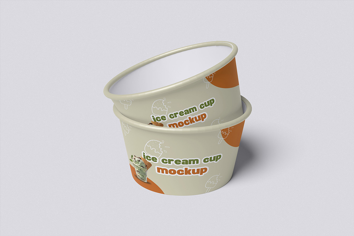 Ice Cream Cup Mockup, an Advertising Mockup by xavier_studio (Photo 3 of 5)