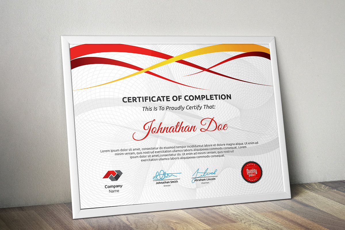 Certificate Word | PSD | AI, a Stationery Template by Curve Design (Photo 3 of 3)