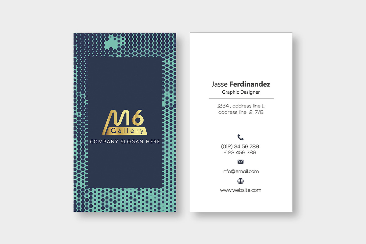 Halftone Business Card Template- S07, a Business Card Template by M6 Gallery (Photo 2 of 5)