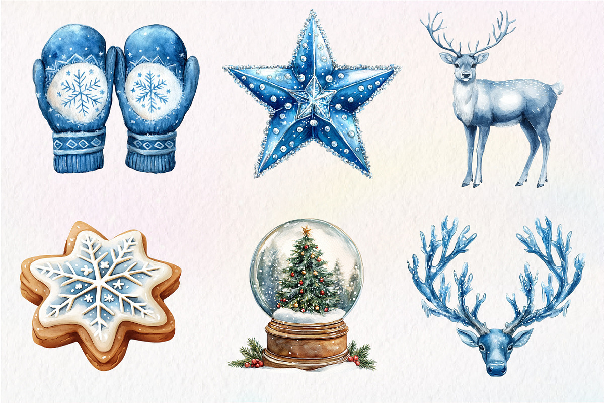 Frosty Christmas Clipart, an Illustration by Dream Creation (Photo 2 of 7)
