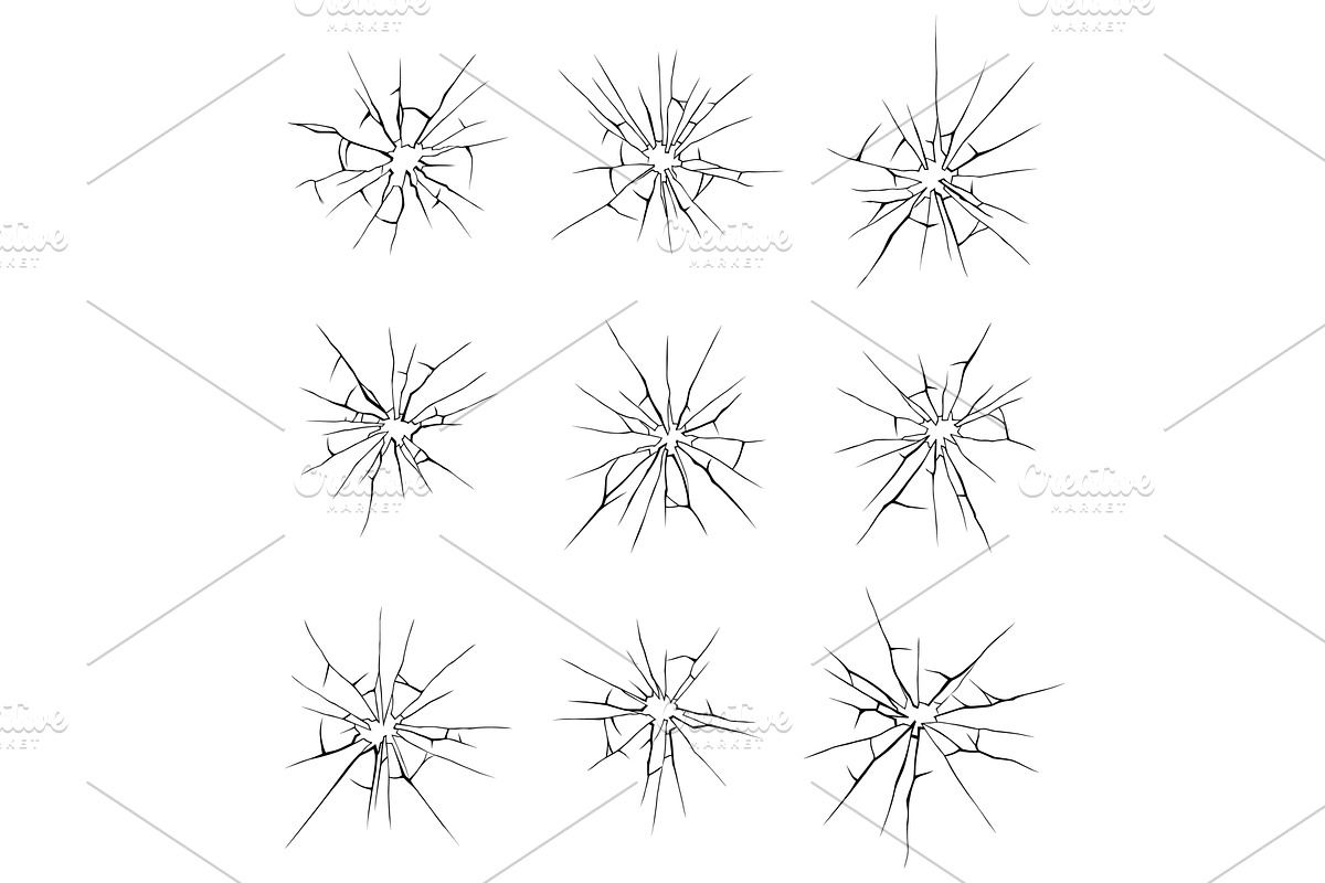 Glass crack broken texture, a Texture Illustration by Things for designers