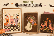 Retro Spooky Halloween Illustrations, a Background Graphic by MarisoArt (Thumbnail 3 of 6)