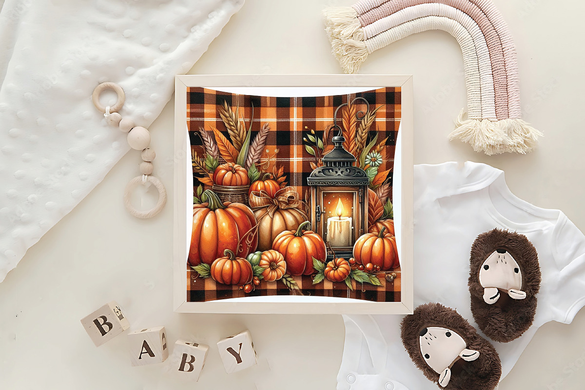 Watercolor Plaid Autumn Clipart, a Graphic by CraftArtStudio (Photo 6 of 6)