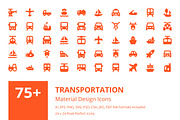 90 Transportation Material Icons, a Solid Icon by Creative Stall (Thumbnail 1 of 2)