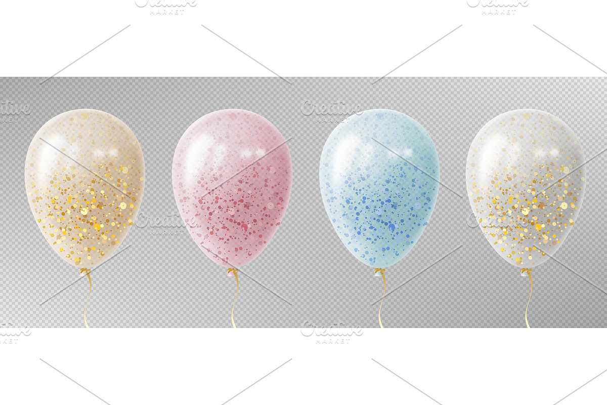 Transparent balloon collection, an Object Illustration by art PVP - market