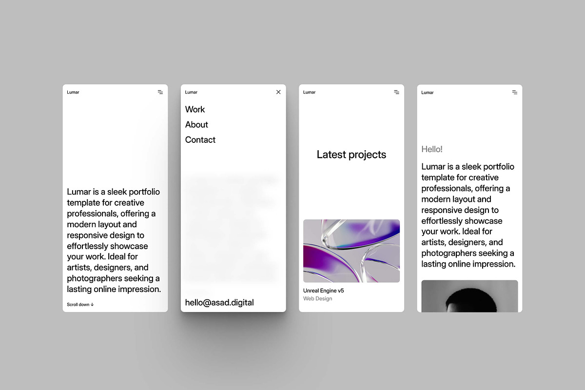 Lumar - Portfolio Framer Template, a Landing Page Template by Asad Digital (Photo 2 of 3)