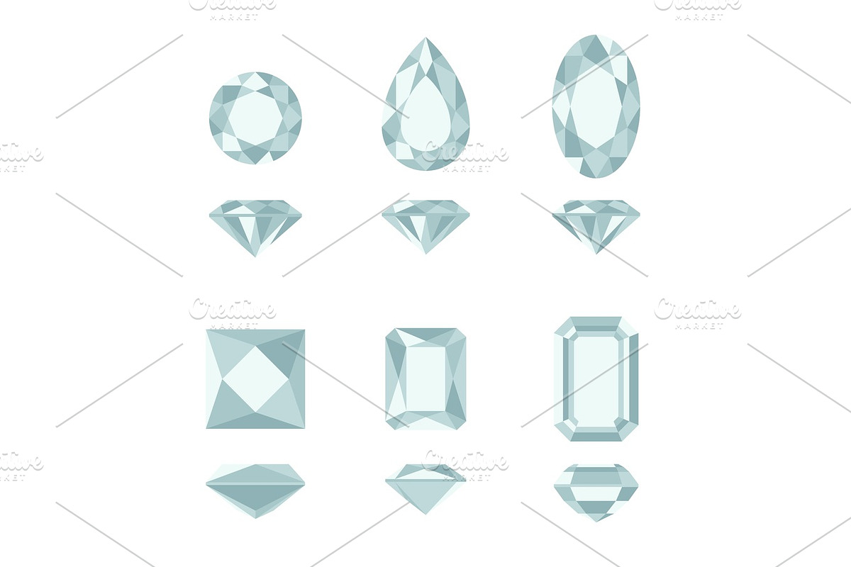 Diamond and gemstone shapes., an Object Graphic by bolotoff