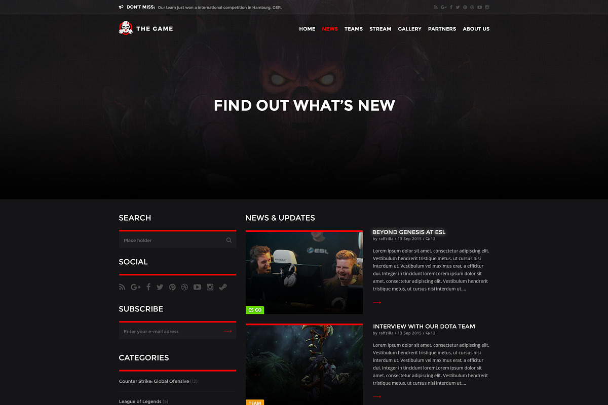 The Game - eSport PSD Gaming Templat, a Websites & App Template by Netbee (Photo 18 of 30)
