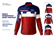 Men's workwear shirt set mockup, a Books & Magazine Mockup by Mildstudio (Thumbnail 1 of 8)