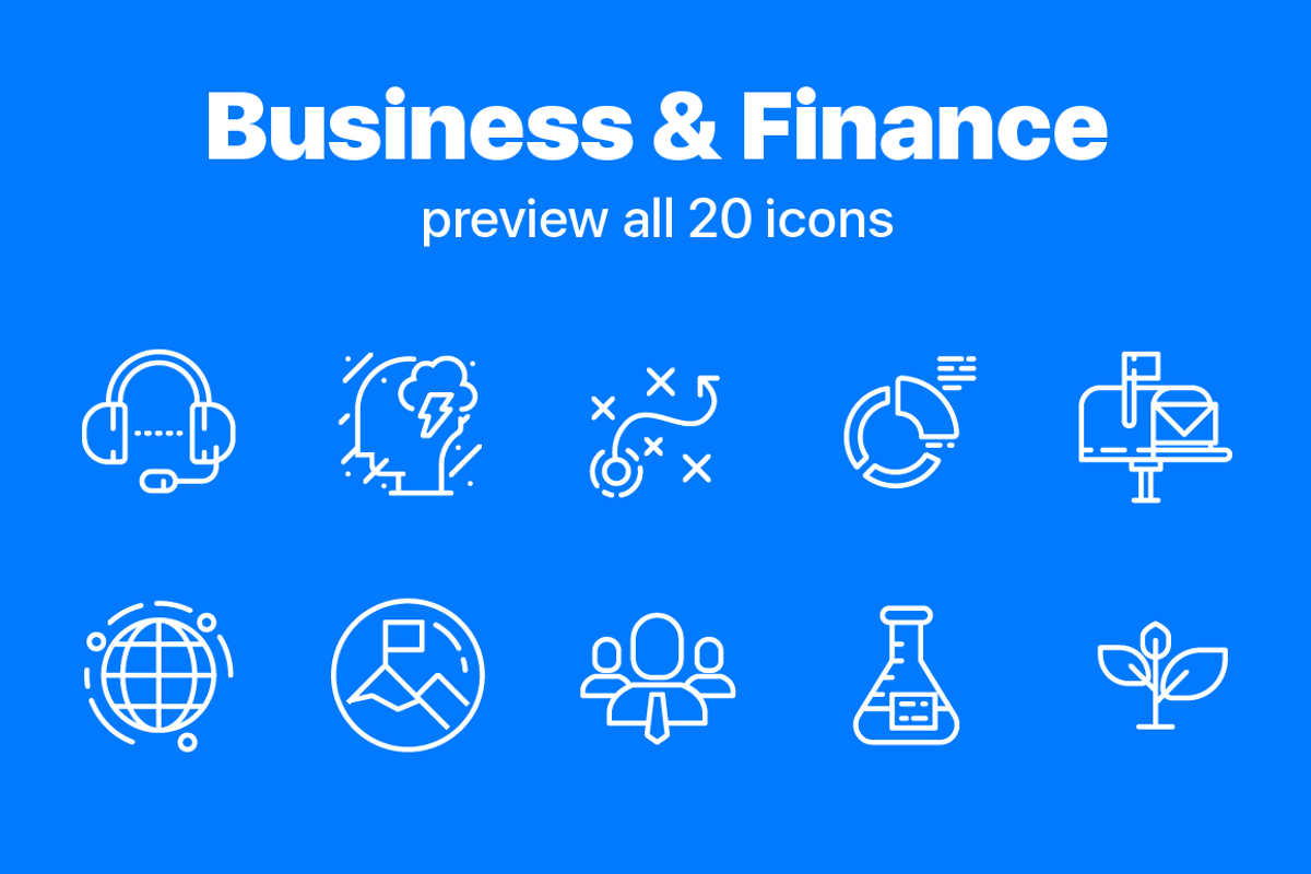 Business & Finance Icons, an Outline Icon by Sarunw (Photo 3 of 5)