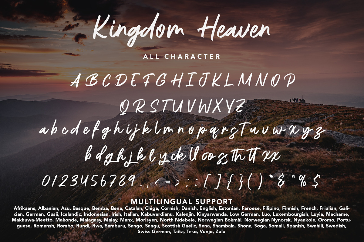 Kingdom Heaven, a Script Font by HATFSTUDIO