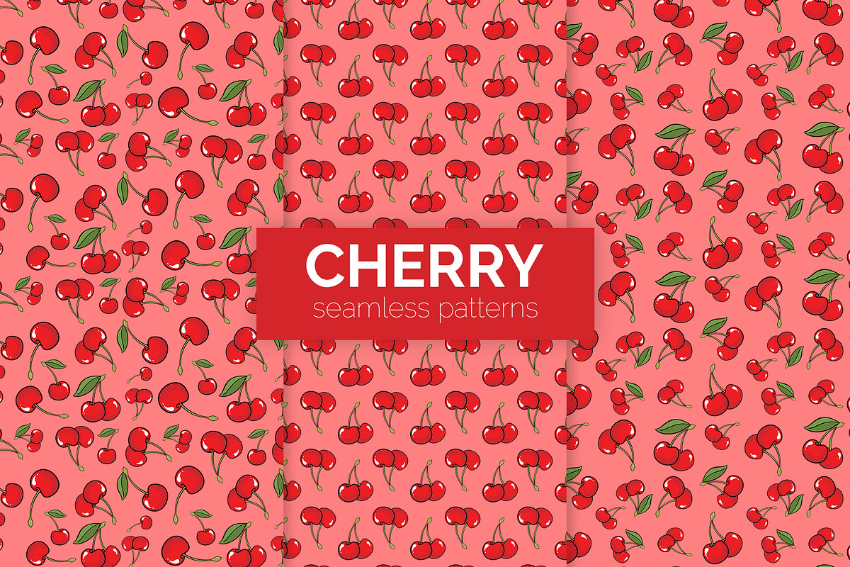 Cherry Seamless Patterns, a Pattern Graphic by 3Y_Design (Photo 1 of 6)