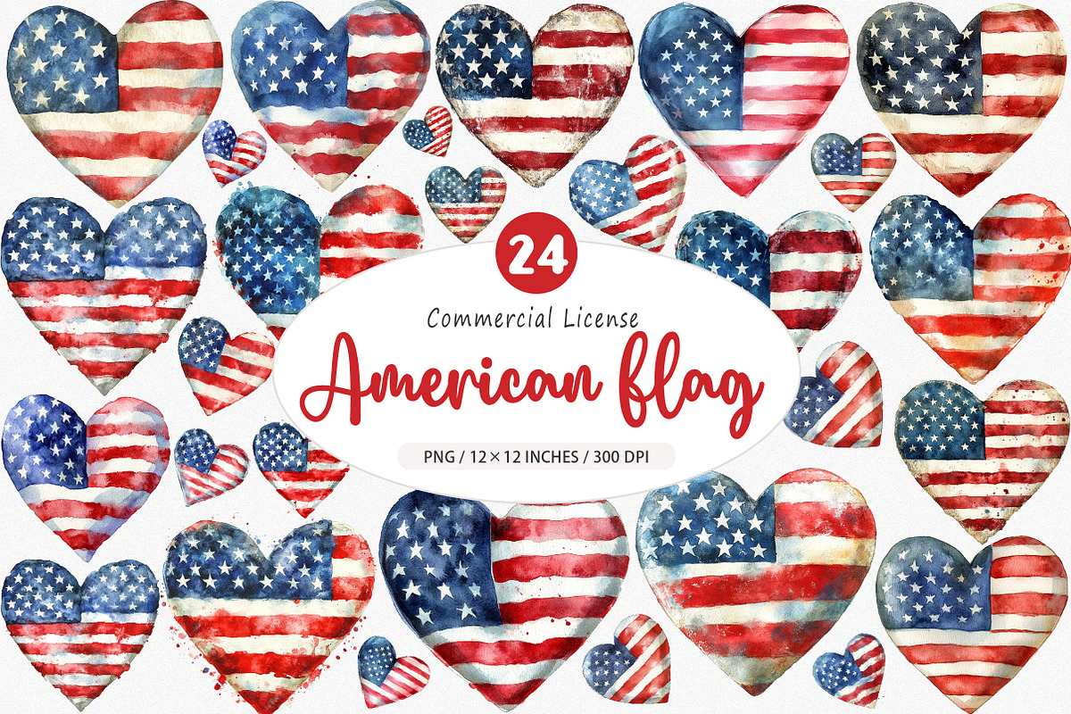 American Flag Heart PNG, an Illustration by SinaCreation (Photo 1 of 5)