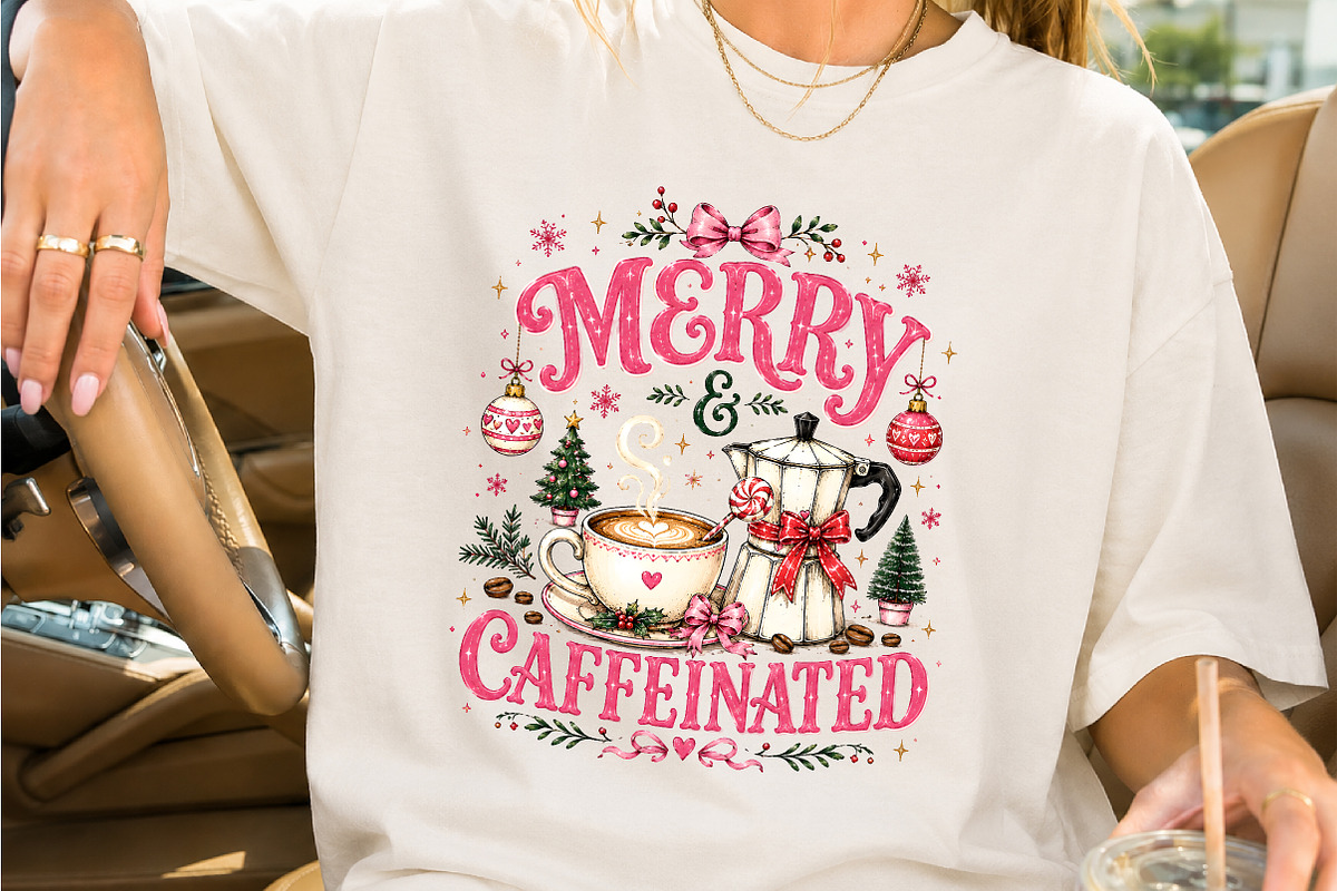 Merry And Caffeinated Christmas PNG, a Seasonal Illustration by Creative Art (Photo 2 of 3)