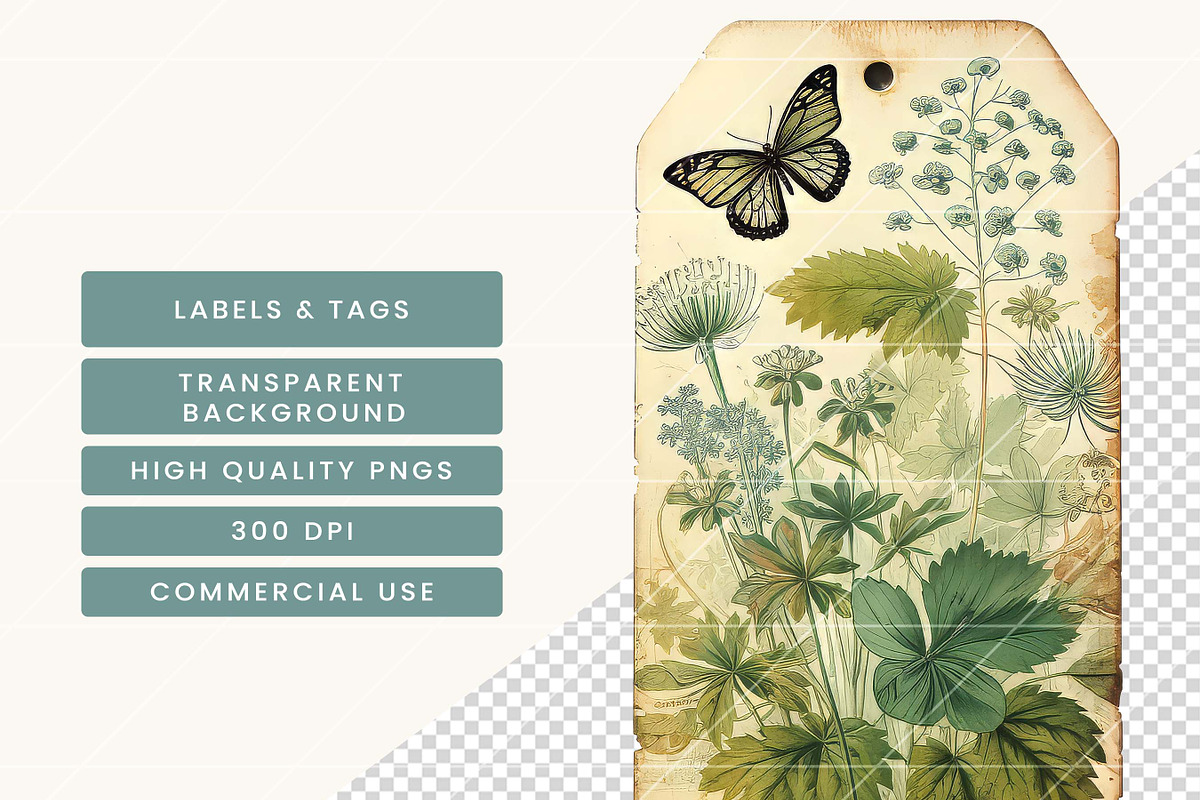 Vintage Botanical Digital Paper, a Background Graphic by BusyDaydesign (Photo 6 of 8)