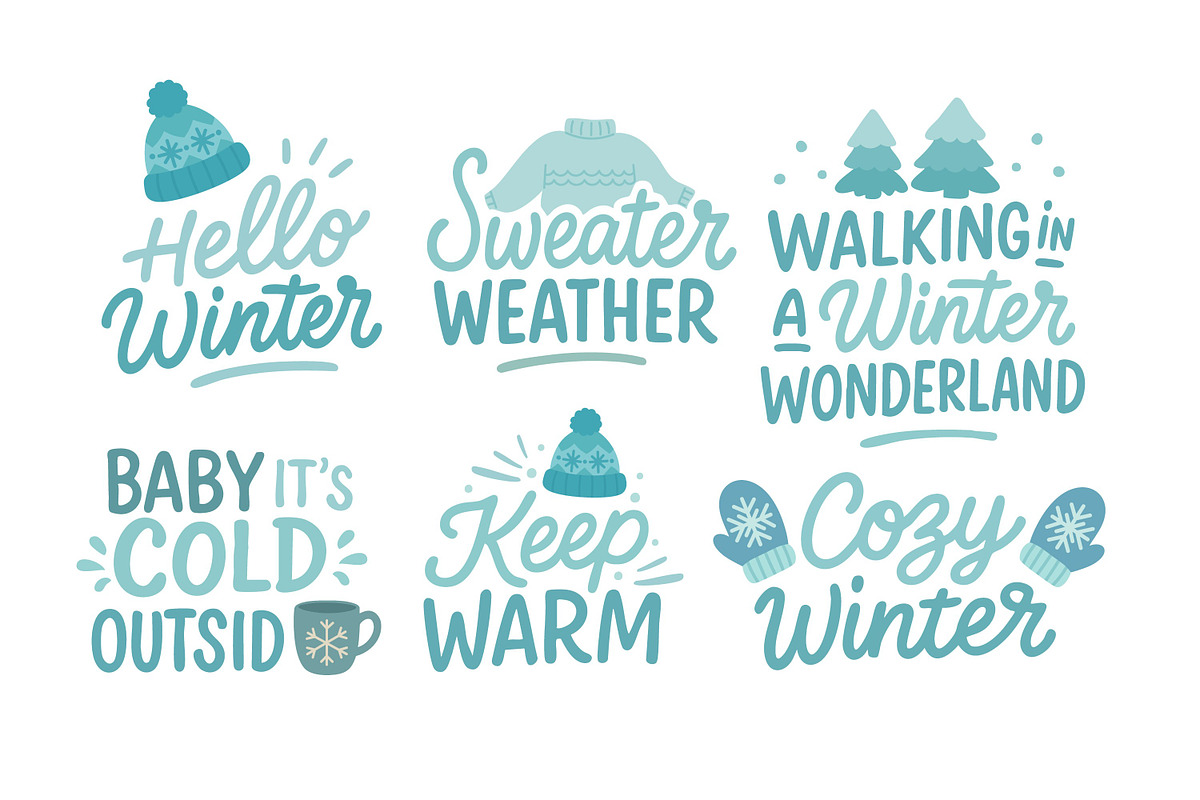 Winter Set, a Seasonal Illustration by ananastya (Photo 7 of 9)