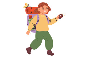 Cheerful little girl scout with, a Person Illustration by Vectorbuum