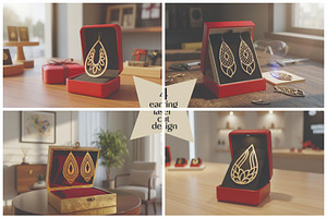 Teardrop Laser Cut Earrings, an Object Graphic by Designer_Momina