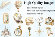 Watercolor Antique Ivory Travel PNG, an Illustration by Craft Nest (Thumbnail 2 of 5)