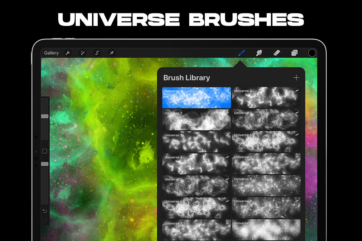 Procreate Universe Space Brushes, a Brush Add-On by Nurmiftah (Photo 3 of 8)