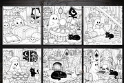 Haunted Cozy Corners Coloring Pages, a Brochure Template by LA Design (Thumbnail 2 of 9)