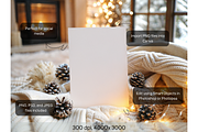Pinecones and Fireplace Invite Mock, a Mockup by MockupWizard (Thumbnail 2 of 5)