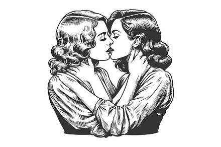 Romantic Vintage Illustration of Two, a Person Illustration by AlexArt