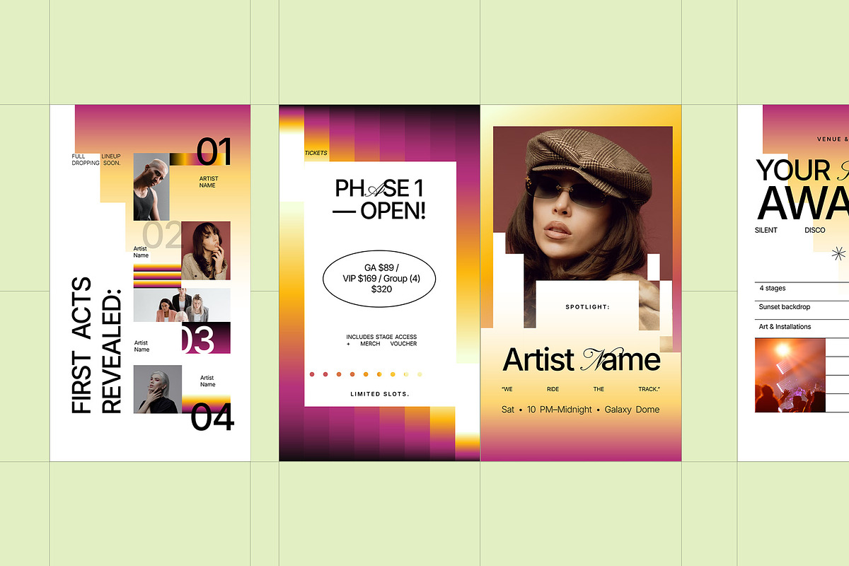 Music Festival Instagram Pack, a Social Media Template by fakhroo (Photo 2 of 5)