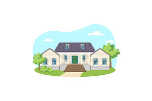 Building Illustration. House, Roof