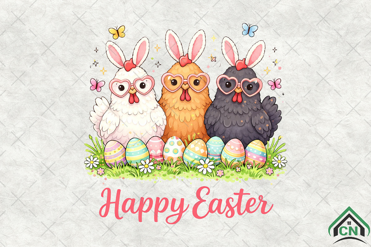 Happy Easter Day Chicken PNG, an Illustration by Craft Nest (Photo 2 of 6)