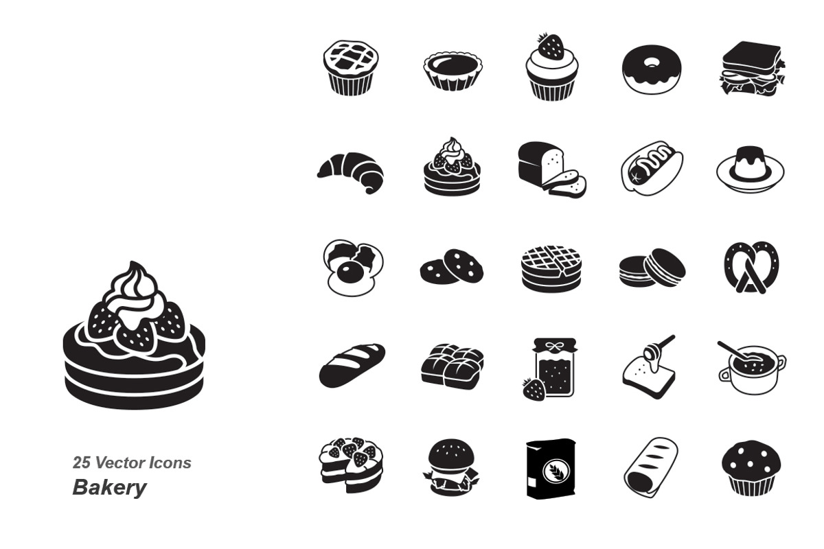 Bakery vector icons, an Icon by Jisun Park