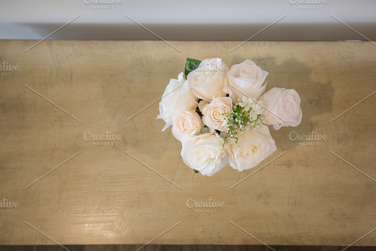 White Roses on Wood Table, an Arts & Entertainment Photo by Water ...