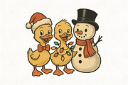 Vintage Christmas Goose Holiday PNG, an Illustration by CraftArtStudio (Thumbnail 1 of 4)