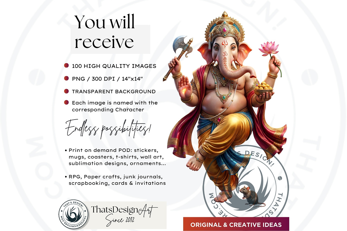 Hindu Gods Pantheon cliparts V2, a Person Illustration by ThatsDesignArt (Photo 2 of 12)