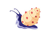 Cute, funny snails set + backgrounds, an Animal Illustration by PaperTrident (Thumbnail 10 of 26)