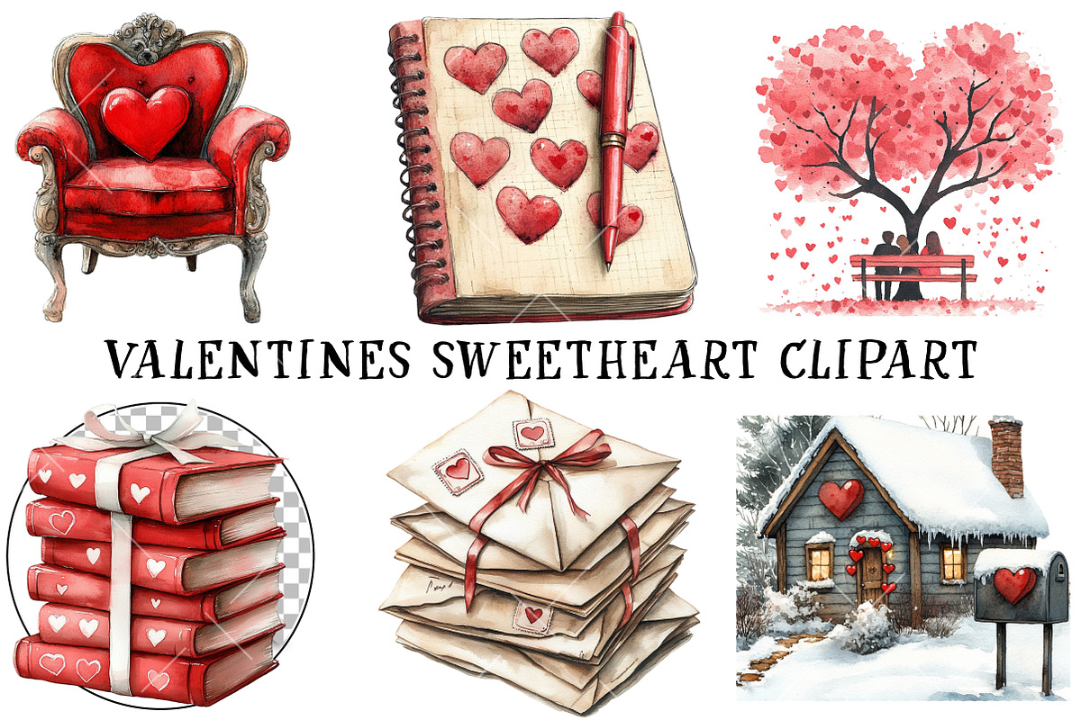 Valentines Sweetheart Clipart, an Illustration by OK Design (Photo 2 of 6)