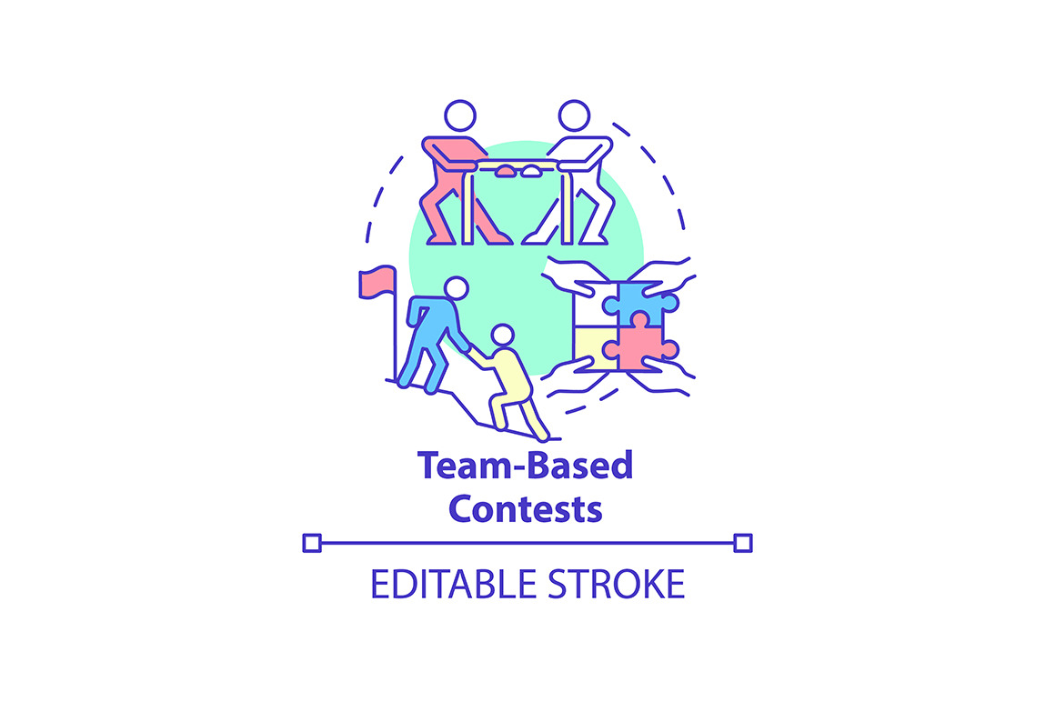Team-based contests concept icon, an Outline Icon by IMG Visuals
