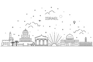 Linear Vector Icon for Israel, an Outline Icon by Tettygreen
