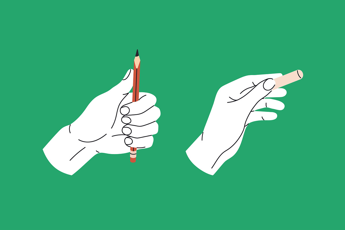 Artist hands holding stationery set, a Person Illustration by PaperTrident (Photo 7 of 8)