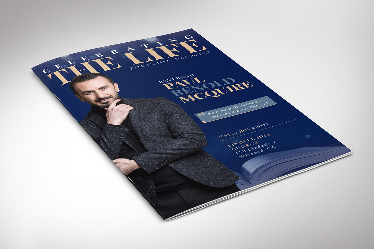 Blue Life Funeral Program Template, a Brochure Template by Godserv Designs (Photo 8 of 11)