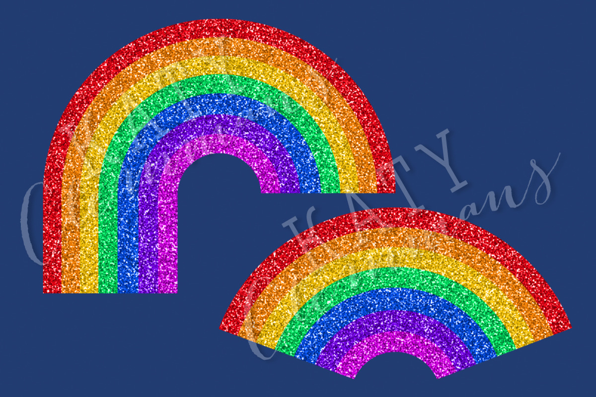 Glitter Rainbows clip art & papers, a Texture Illustration by Katy Clemmans (Photo 3 of 5)