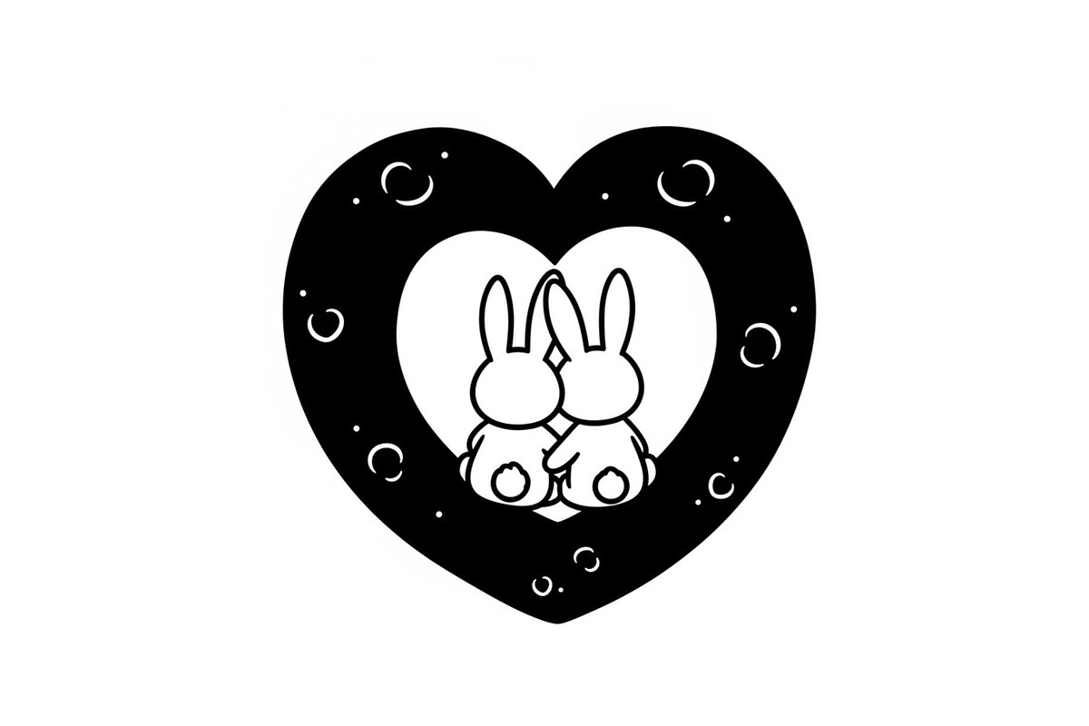 Cute Bunny Love Silhouette Icons, an Illustration by Creativeshirt (Photo 30 of 51)