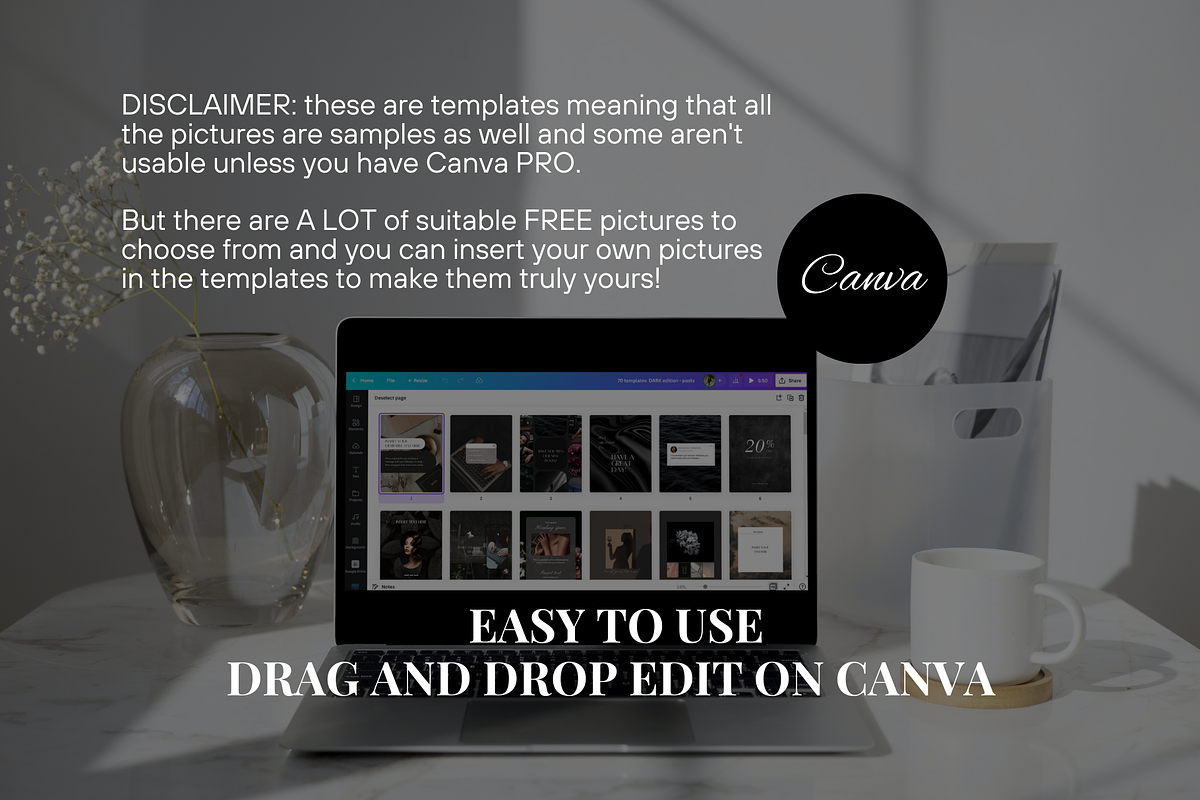 700 Dark Instagram Templates, a Templates & Theme by SociallyyCreative (Photo 9 of 9)