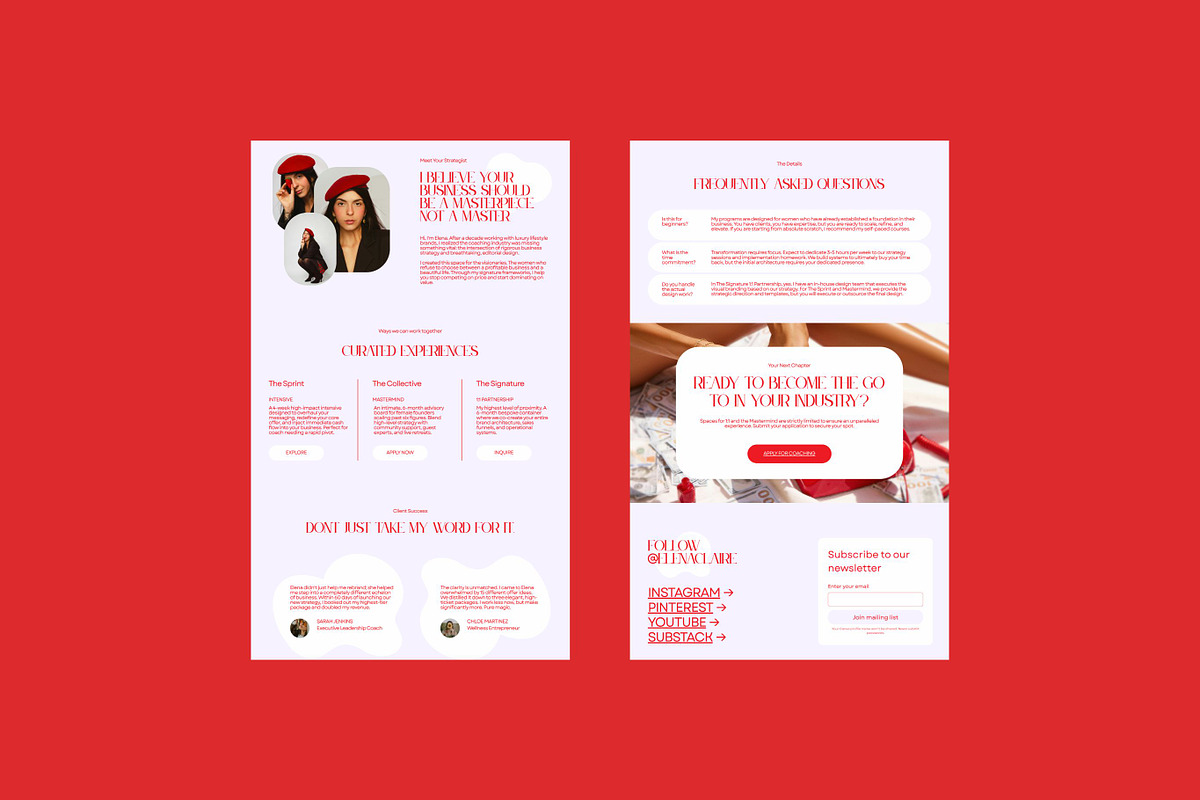 Elena Claire Canva Website Template, a Landing Page Template by PixaSquare (Photo 3 of 6)