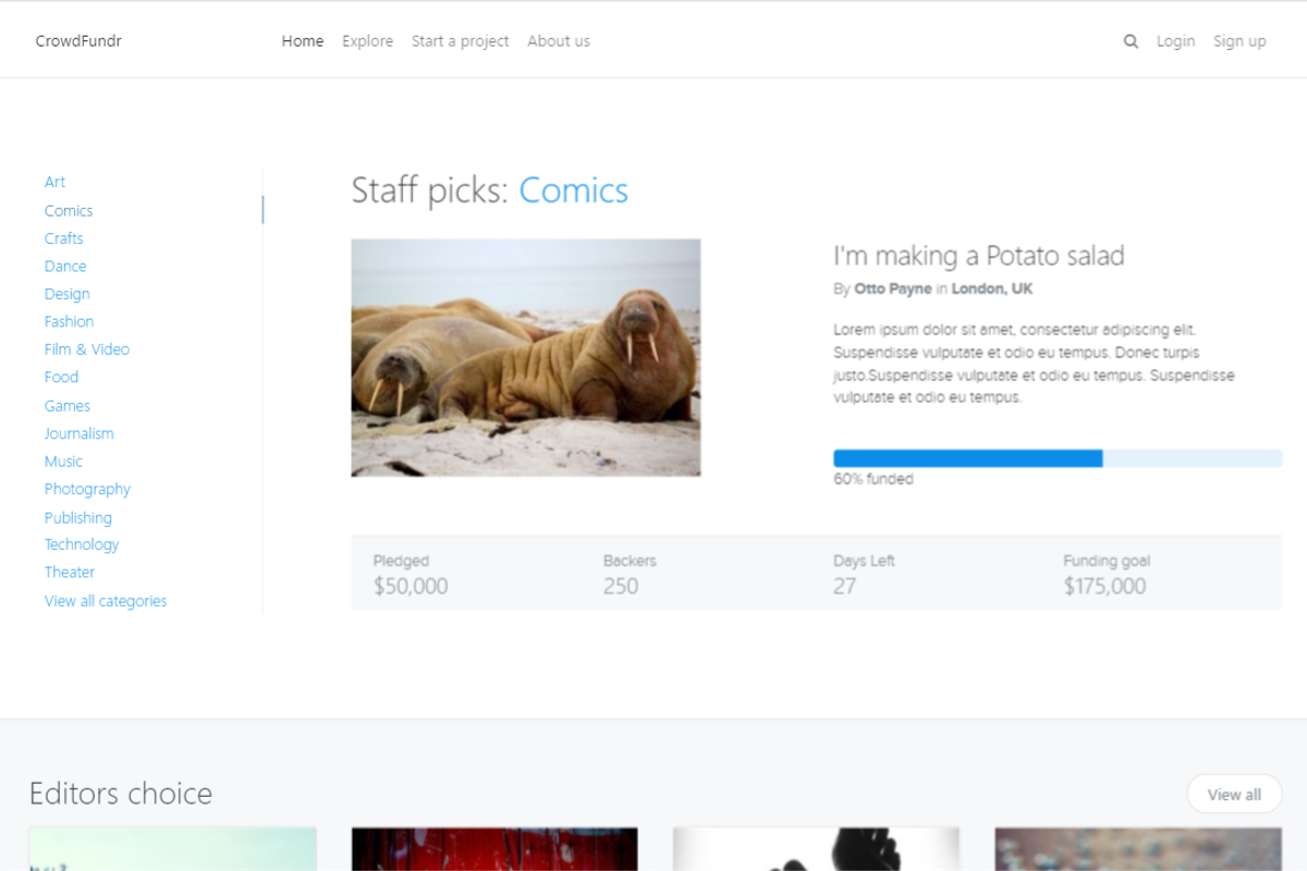 Bootstrap Crowdfunding Template, a Bootstrap Template by expresspixel