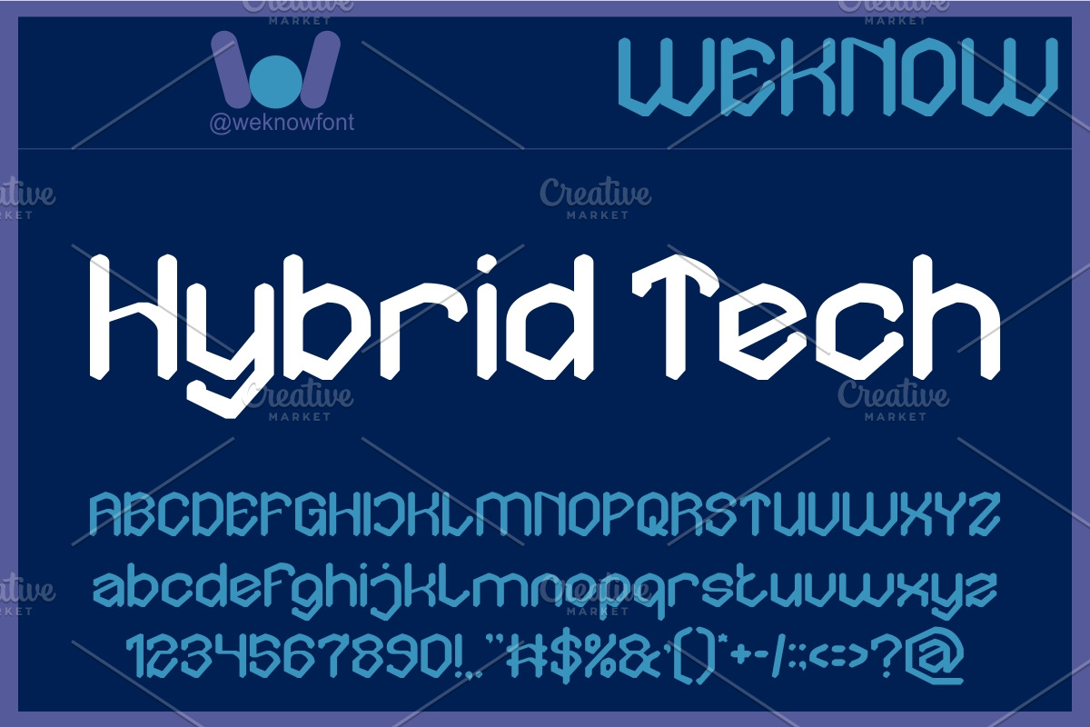 Hybrid Tech font, a Blackletter Font by weknow (Photo 1 of 8)
