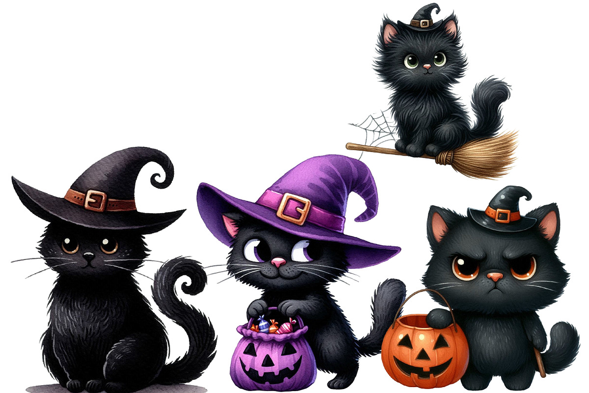 Halloween Black Cats Sublimation, an Illustration by Designworld (Photo 5 of 6)