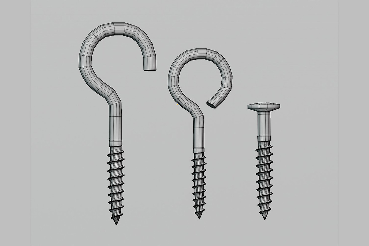 Screw hooks 02, an Object 3D Model by fahad121 (Photo 7 of 7)