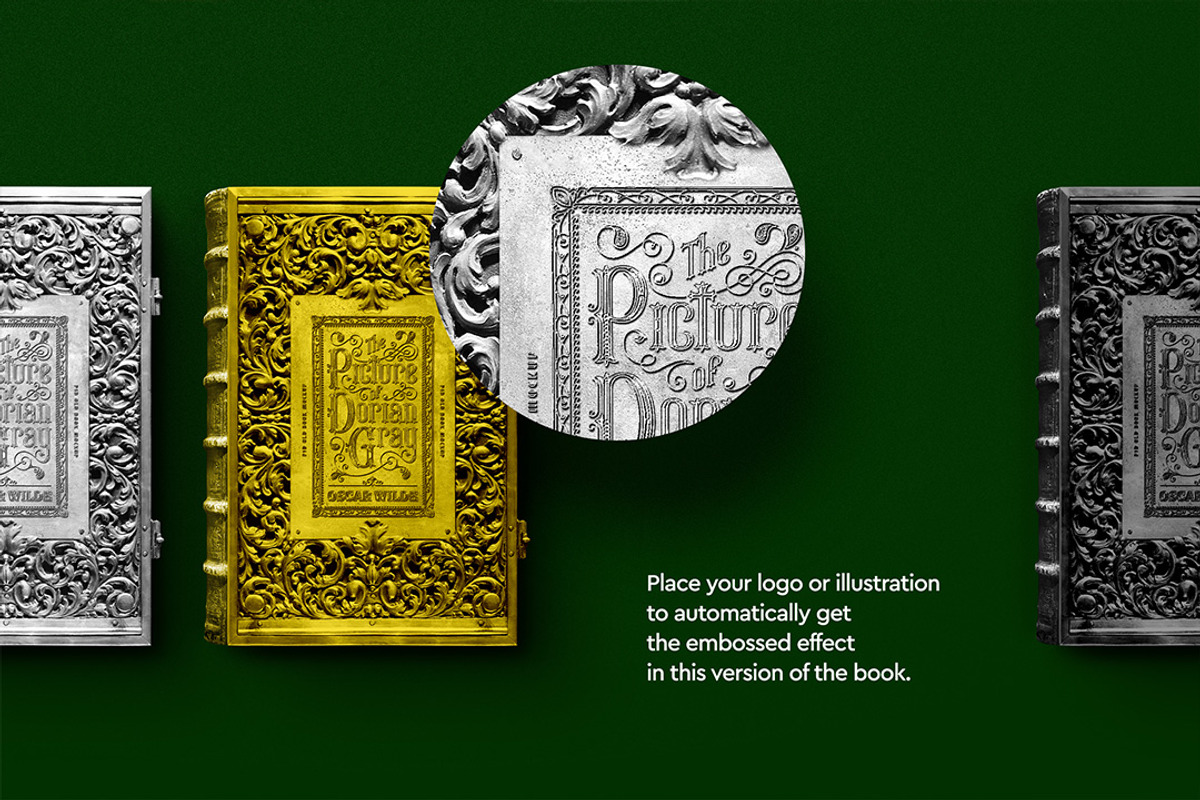 Book Mockup Old Antique Metal Frame, a Mockup by Avelina Studio (Photo 3 of 4)